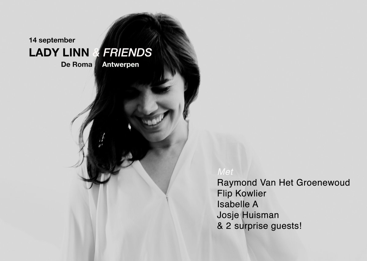 realladylinn's tweet photo. Feest! 14 09! De Roma! Met guests Raymond Van Het Groenewoud, @flipkowlier, @IsabelleA_twit, @JosjeHuisman en 2 surprise guests!! #deroma https://t.co/eFGYPqpawt
