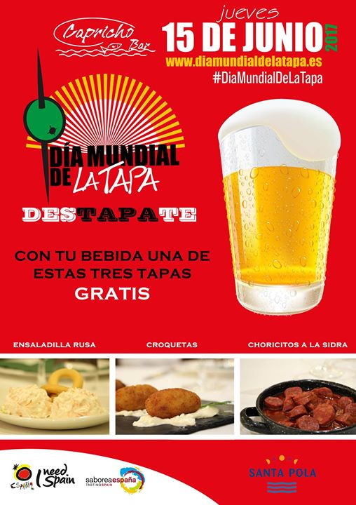 SantaPolaTurism's tweet photo. 🍢🍺 ¡Aprovecha esta oferta y celebra mañana el #DíaMundialDeLaTapa en #SantaPola! #CaprichoBar https://t.co/bgycVrI8bL