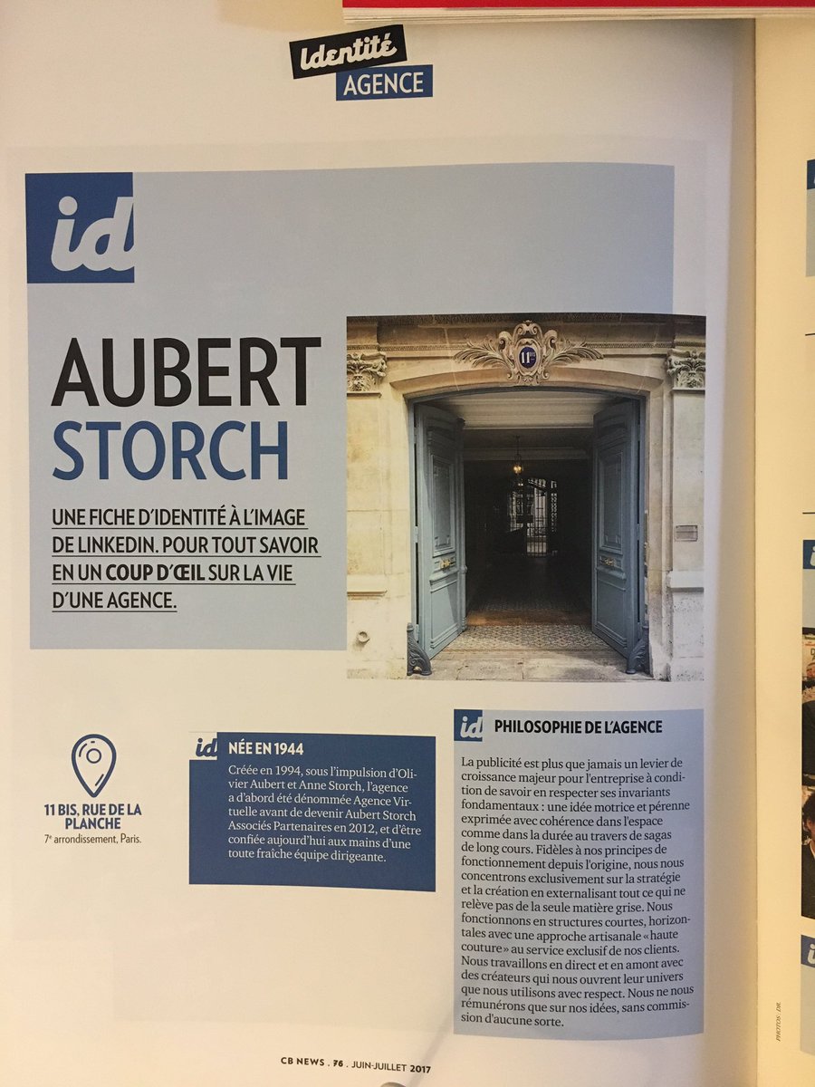 Aubert_Storch's tweet photo. @Aubert_Storch dans le dernier @CB_News: 23ans de fidélité à nos principes, nos clients et une relève assurée https://t.co/EUwhnu3WVp