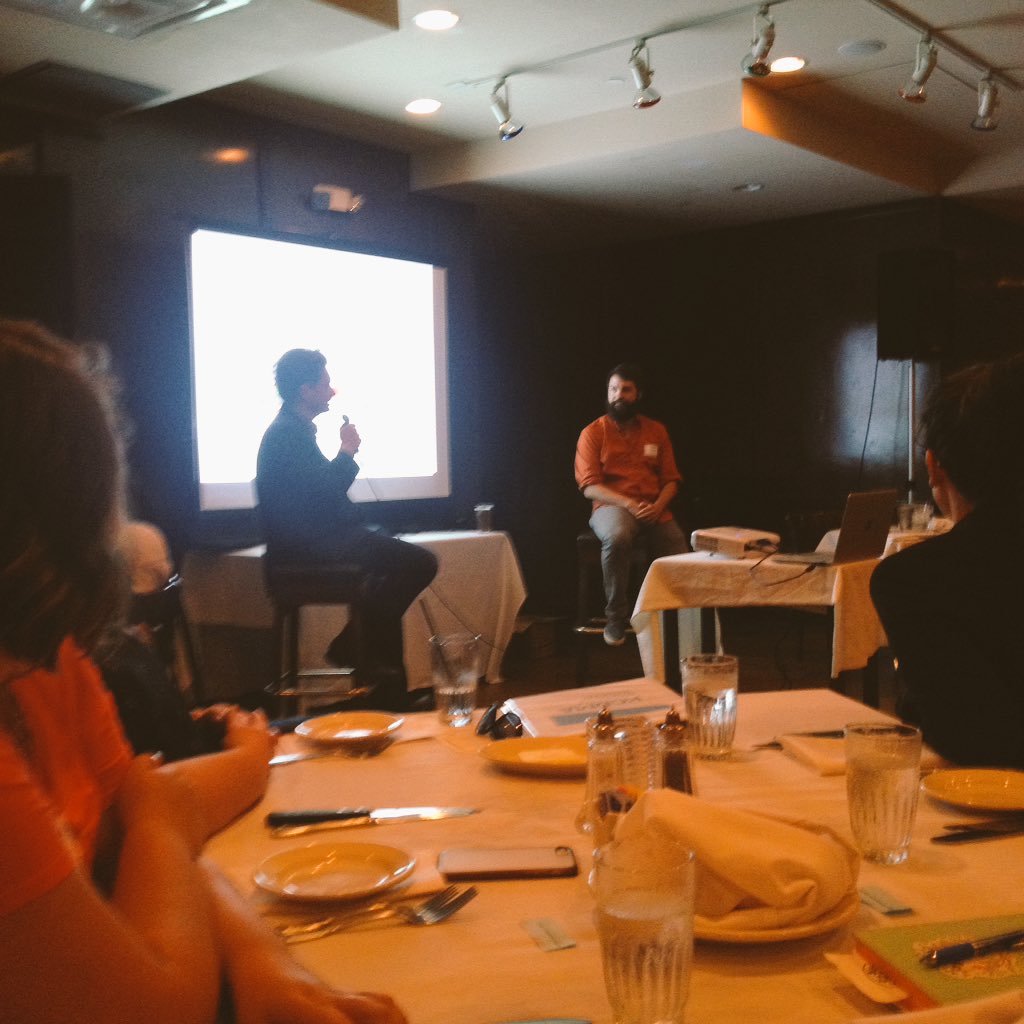 blochexeced's tweet photo. Chris Easter, https://t.co/aDCG3MYd0a co-founder &amp; Digital mkt savvy Patrick Gordon discuss enhancing customer exp with online data #kcdma https://t.co/QzeRDhLTUj