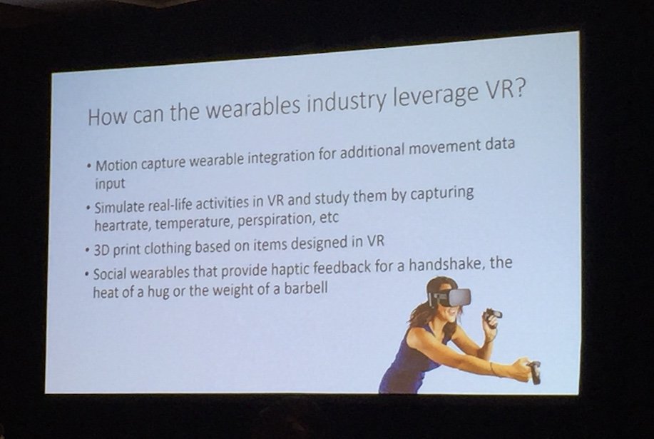sffashiontech's tweet photo. Alicia Berry from @Facebook talks Spaces, learnings, opps for #VR in wearables. #wearcon17 #WearableTech #fashiontech #fashtech https://t.co/latL3znah7