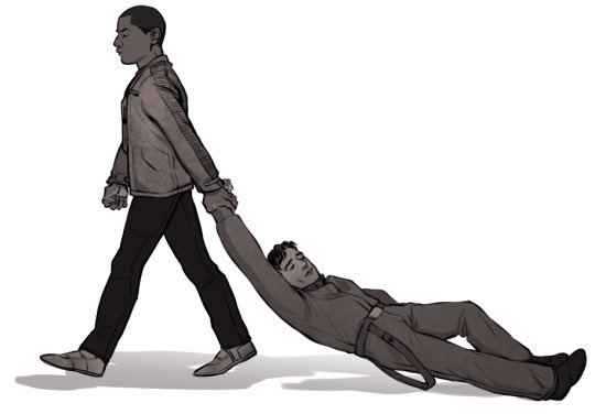 "I'm sleepy. Finn has to drag me to bed."