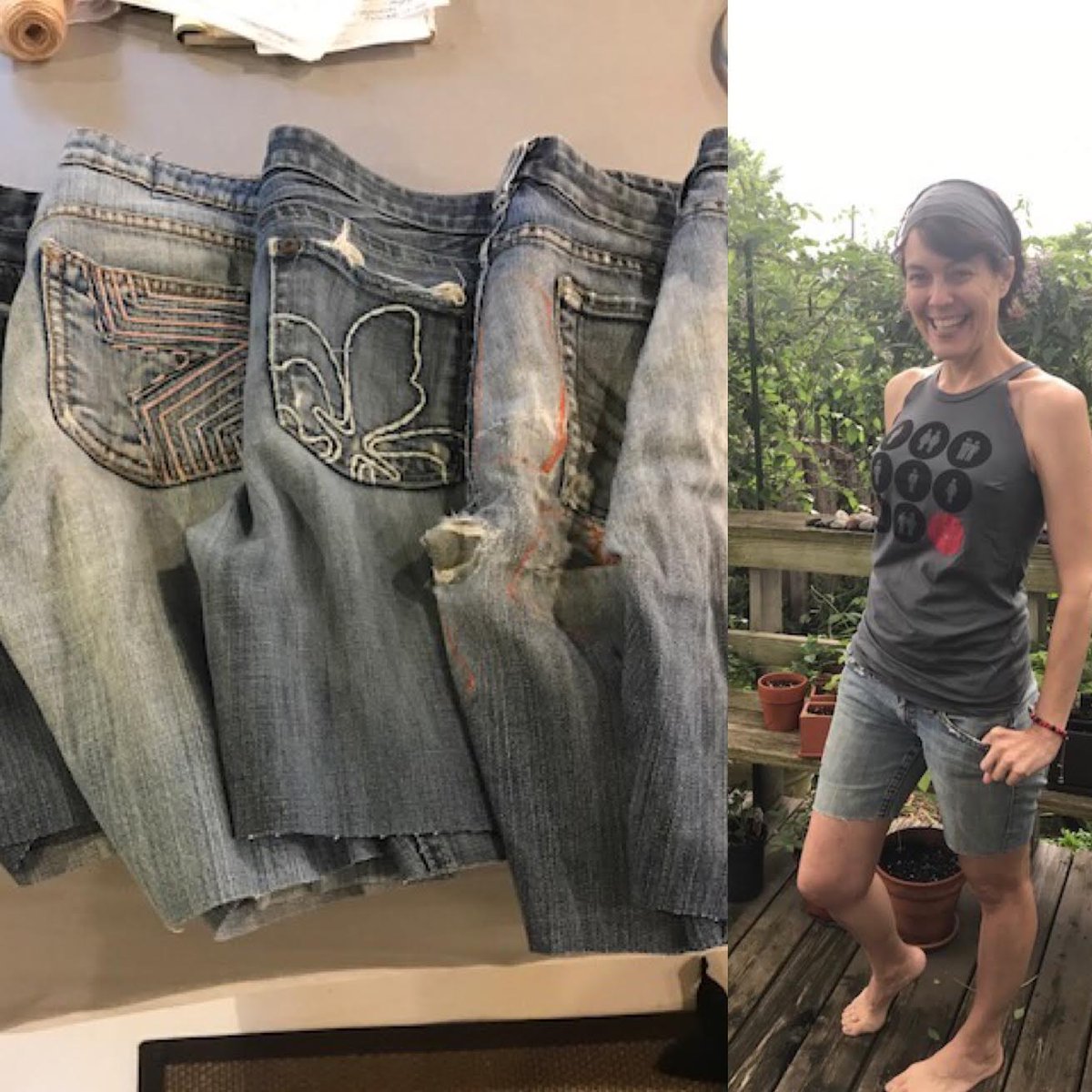 CeliaSiegel's tweet photo. Boot leg jeans are off-brand for me. #craftattack #freesummerwardrobe #youtubediy #branding https://t.co/UnrLbV1JWe