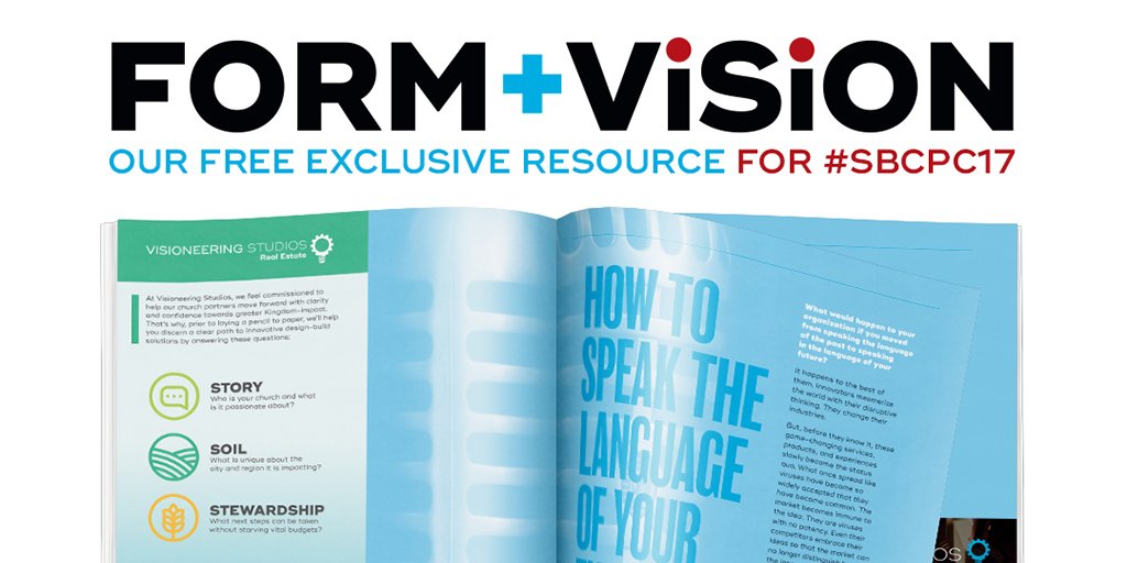 auxano's tweet photo. We've partnered w/ #VisioneeringStudios to bring you #FormandVision magazine, a free resource for #SBC17. Stop by our booth for free copy! https://t.co/vO4lx5OmD0