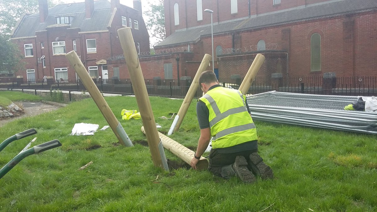 ifOldham's tweet photo. Clarksfield Community Groups hard work pays off @BigLocalOldham @WeActTogether play equipment installation begins on Arundel Street https://t.co/hUtBSPFmfj