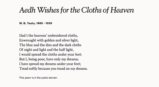 on "Tread softly because tread on my dreams. —W. B. Yeats (b. #OnThisDay in 1865) https://t.co/QYI5JbVdZy https://t.co/M3KPVZMgxM" / Twitter