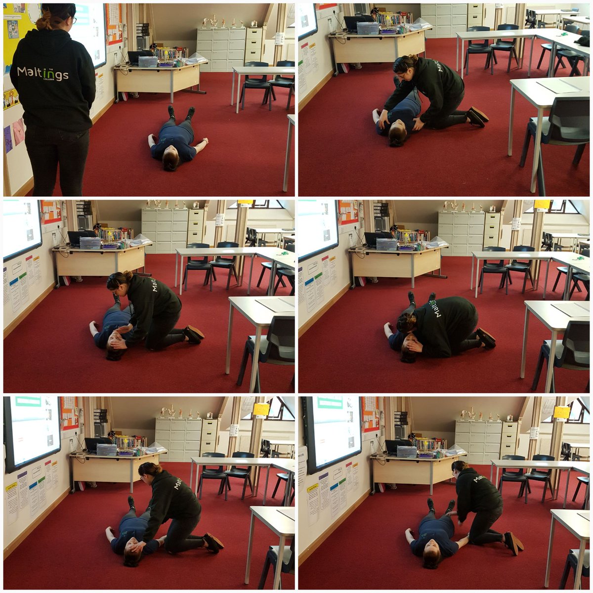 KateTheLecturer's tweet photo. My Year 1 Level 3 Health &amp; Social Care Students @MaltingsCollege are awesome 
#superproudtutor
@stjohnambulance 
#primarysurvey https://t.co/W8I52eaEro