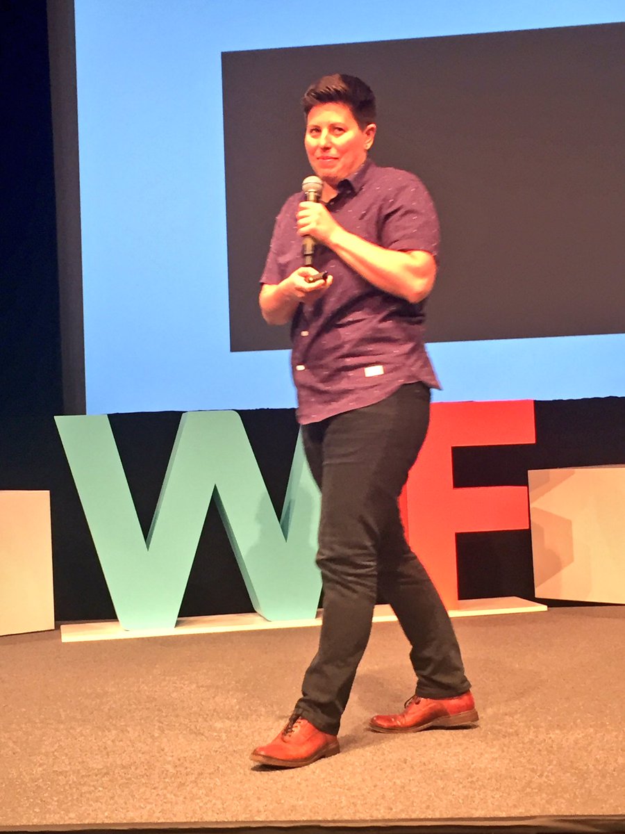 Leah is making the entire audience laugh at #WistiaFest2017! So inspired by her company culture videos 👏👏👏 <a href="/helpscout/">Help Scout</a>
