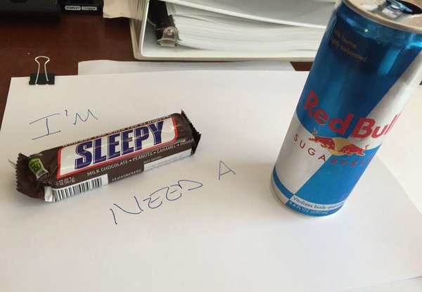 BryanWilsonTX's tweet photo. #sleepy #afterlunch @redbull @SNICKERS https://t.co/sF9cglvFFm