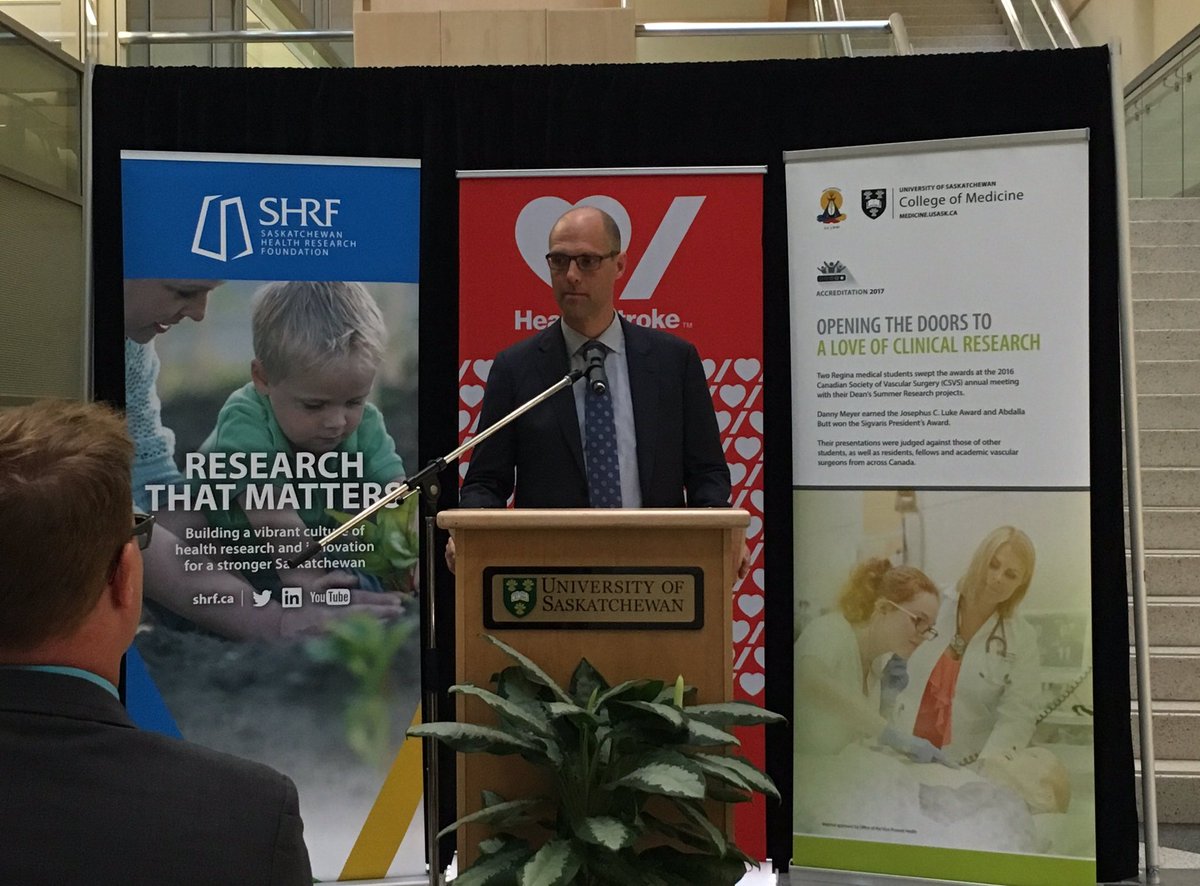 _SHRF_'s tweet photo. Dr. Michael Kelly &amp; his team will continue to build on the success of the Chair program to advance stroke care in SK @TheHSF @USaskMedDean https://t.co/FI3grrmmvn