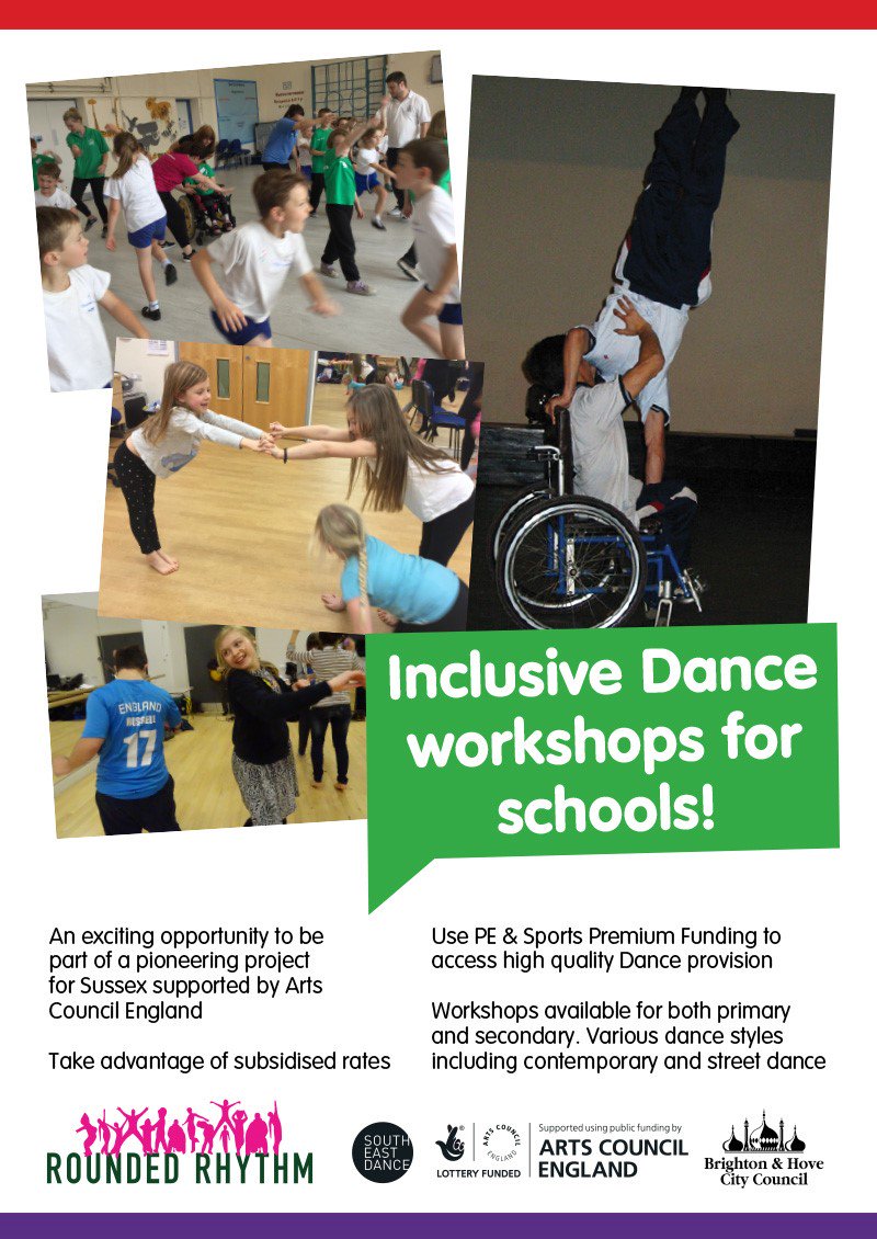 southeastdance's tweet photo. .@RoundedR are offering inclusive dance workshops to schools in Sussex. To discuss a workshop please contact: natasha@roundedrhythm.com https://t.co/ZyV1wCwquO