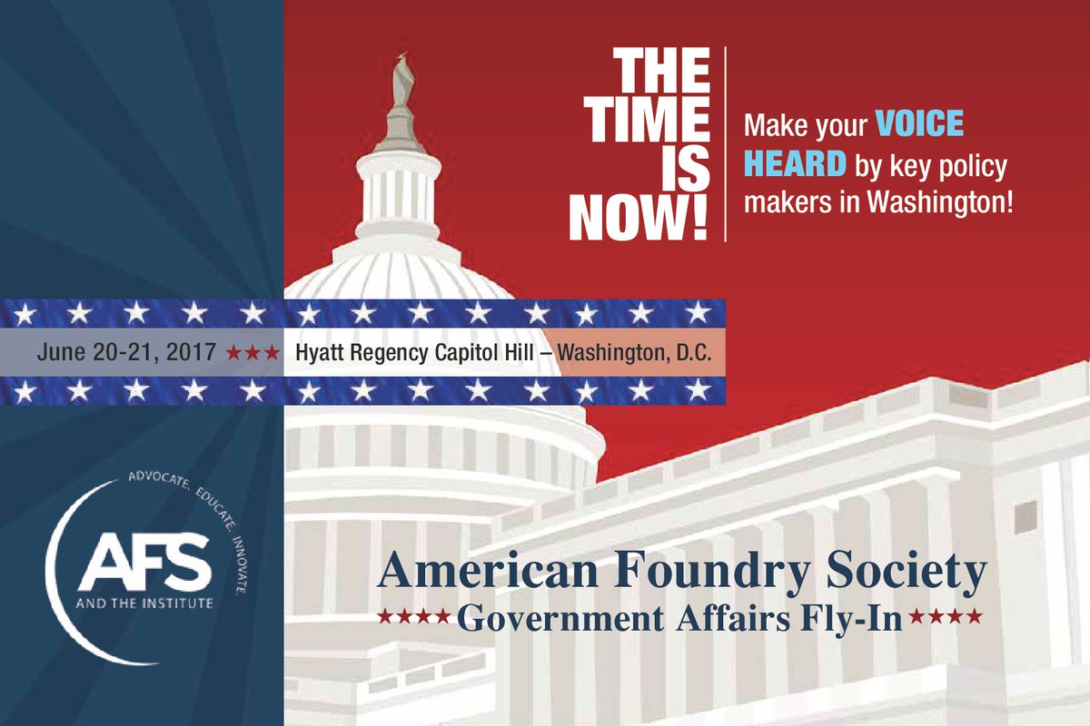 AmerFoundrySoc's tweet photo. Metalcasting Matters: Come to Next Week's Fly-In in D.C. &amp; Advocate on Capitol Hill with us https://t.co/5sS75I2BME https://t.co/4bGQzzcYzw