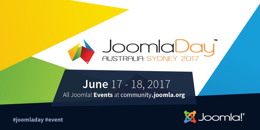 joomla's tweet photo. Don't miss out! #JoomlaDay Australia is June 17 - 18th in Sydney. Go NOW!
You can get your tickets at https://t.co/ZS5InC2W94 #Joomla #event https://t.co/UxKWIjvhwh