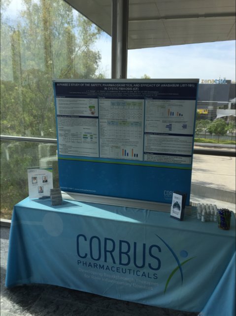 CorbusPharma's tweet photo. We were honored to attend #ECFS2017 last week to discuss anabasum's potential as a treatment for #CF. $CRBP https://t.co/3pVkWoFcJB