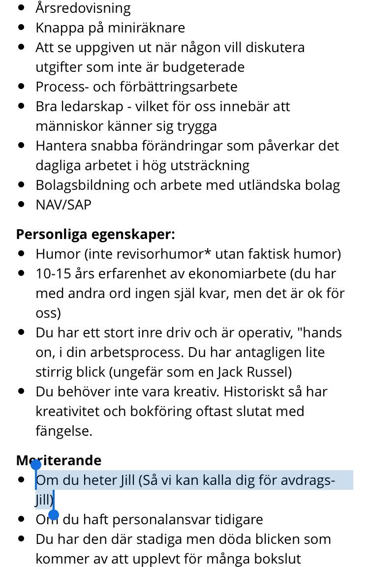 Fotbollsdamp's tweet photo. Du som skapat denna jobbannons är en jävla hjälte https://t.co/n9bEcGYlou