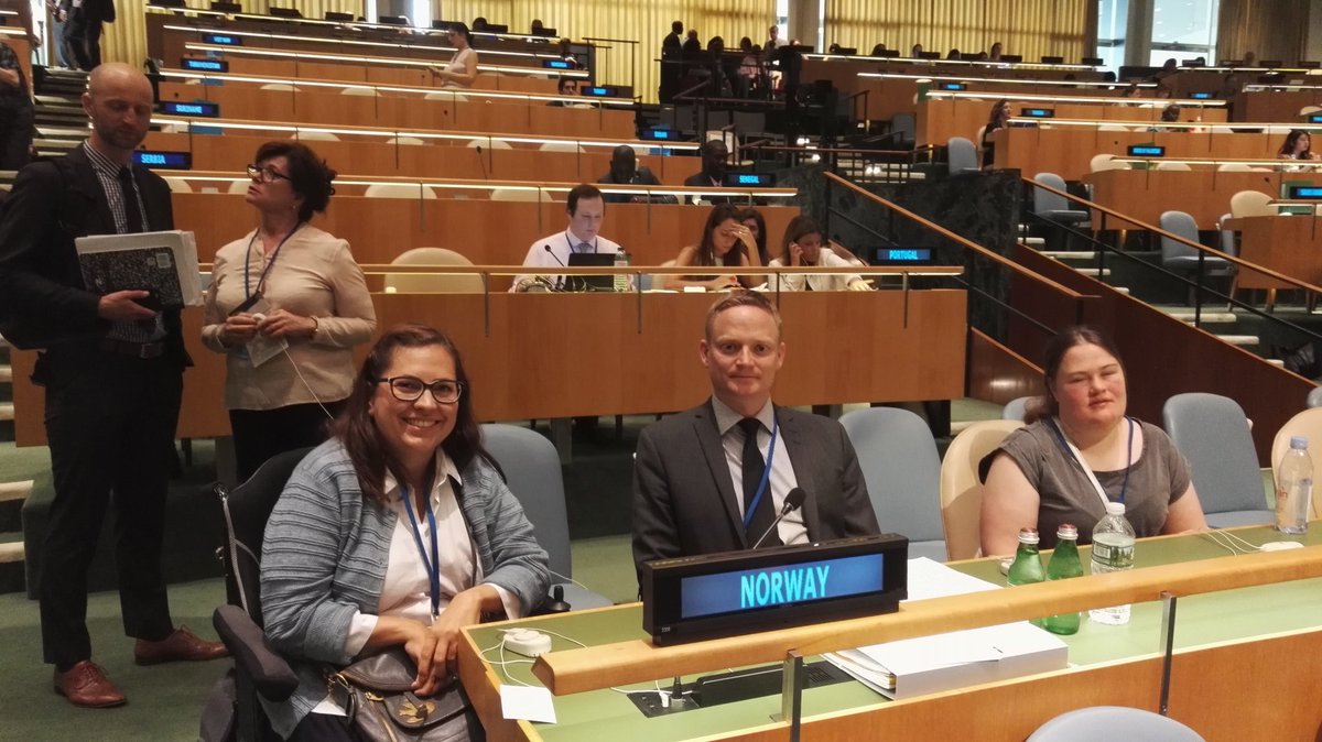 AtlasAlliansen's tweet photo. Unge #funksjonsh m statssekr #Terning @bldep i årets viktigste møte #CRPD #COSP10 @NorwayUN @Ungefunk https://t.co/vVzHWlWnGT