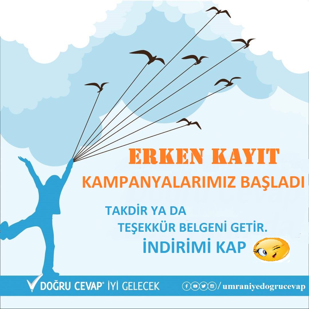 Avantajlı fiyatlarımız ve sürpriz indirimlerimiz ile ilgili detaylı bilgi için kurumumuza davetlisiniz.
 #ÜmraniyeDoğruCevap #ErkenKayıt