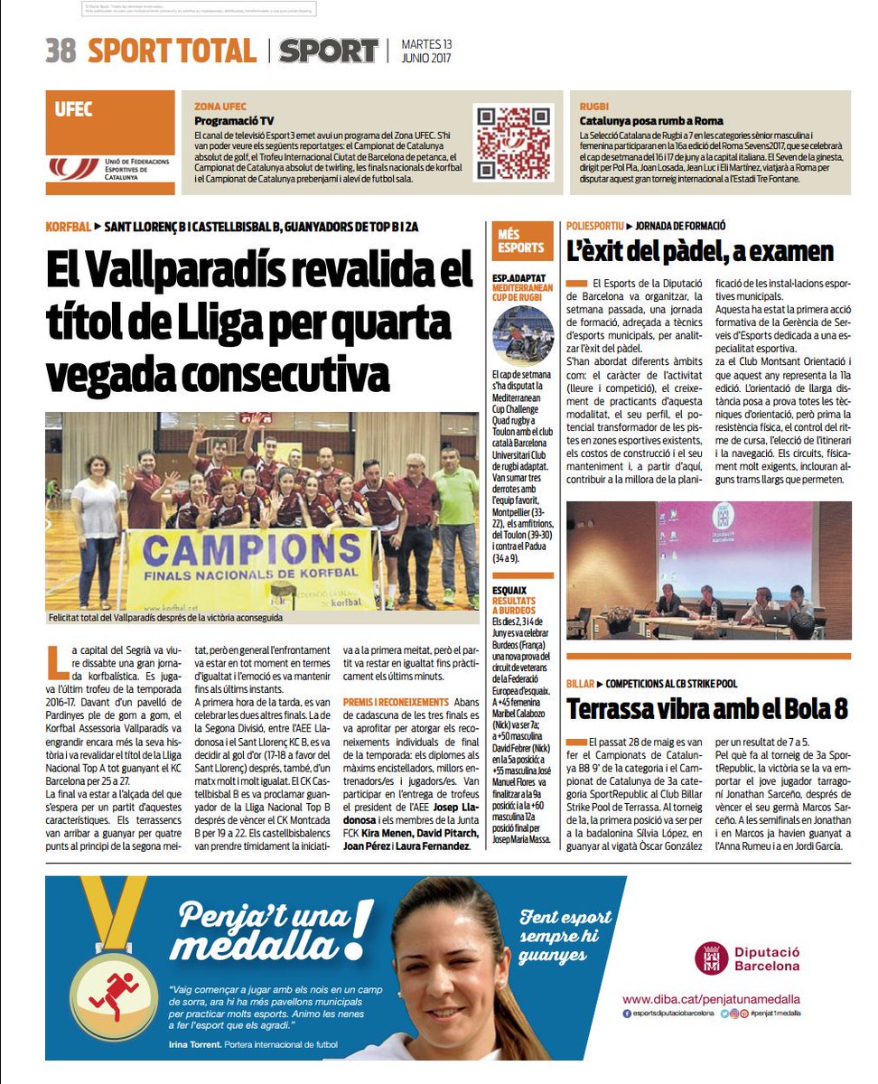 La victòria del <a href="/CKVallparadis/">CK Vallparadís</a> a La Final Macional de la lliga Top A és notícia al diari <a href="/sport/">Diario SPORT</a>! #korfbal