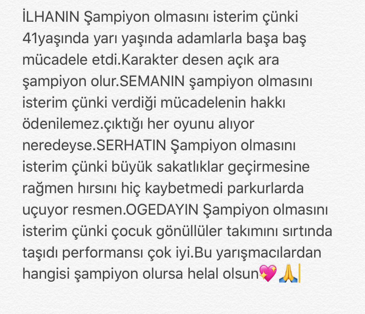 TeamavatarTeam's tweet photo. İnşaAllah hakeden kazansın🙏 #İlhanMansız #SemaAydemir #SerhatAkın #OgedayGirişken #Survivor https://t.co/HWxMmeoLYL
