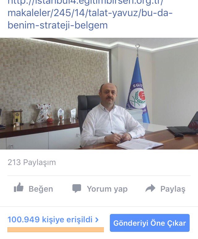 Şube Başkan'ımızın Milli Eğitim Bakanlığı'nın hazırladığı strateji belgesine ithafen kaleme aldığı makale (1)