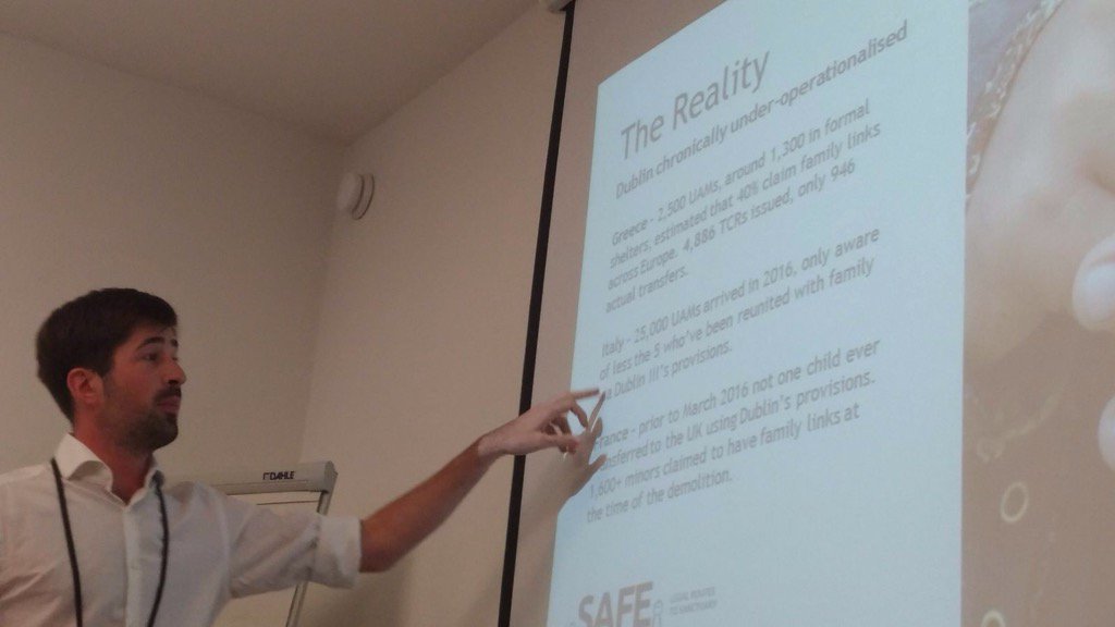 <a href="/GLGabriel/">George Gabriel</a> of @safepassageuk describes a failing Dublin III system for unaccompanied minors at the #COTMConf