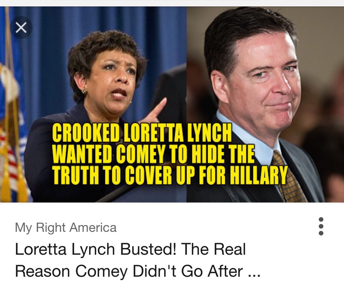LovelyGigi33's tweet photo. The truth: It wasn't Russian who interfered with US 2016 Election. It was Obama's DOJ  
"Lady of Injustice" @AGLynch @HouseIntelComm https://t.co/f3NkP3ntiK