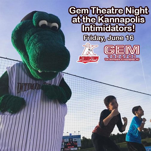 Gem Theatre Night at the Kannapolis Intimidators Stadium this Friday! First 500 visitors get a free movie ticket! bit.ly/2r0q6VN