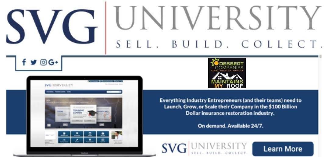 SVGCorp's tweet image. Congrats to  Dessert Companies for enrolling in SVG University!  buff.ly/2raZNQz  #StormVenturesGroup #SVGU #SVGUniversity #Roofing