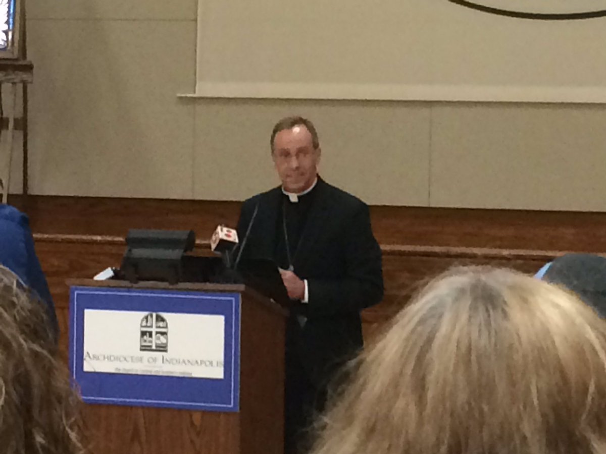 RIS_Indy's tweet photo. New archbishop Charles Thompson addresses audience   @archindy https://t.co/Dof9jfJPS4