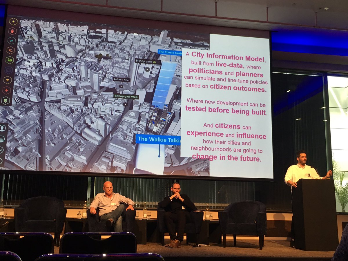 Tom_Gere's tweet photo. .@euanmills @futurecitiescat on how new tech like #AugmentedReality can make the consultation process easier & faster. #Createch2017 #TLW https://t.co/0YE3keCy5Y