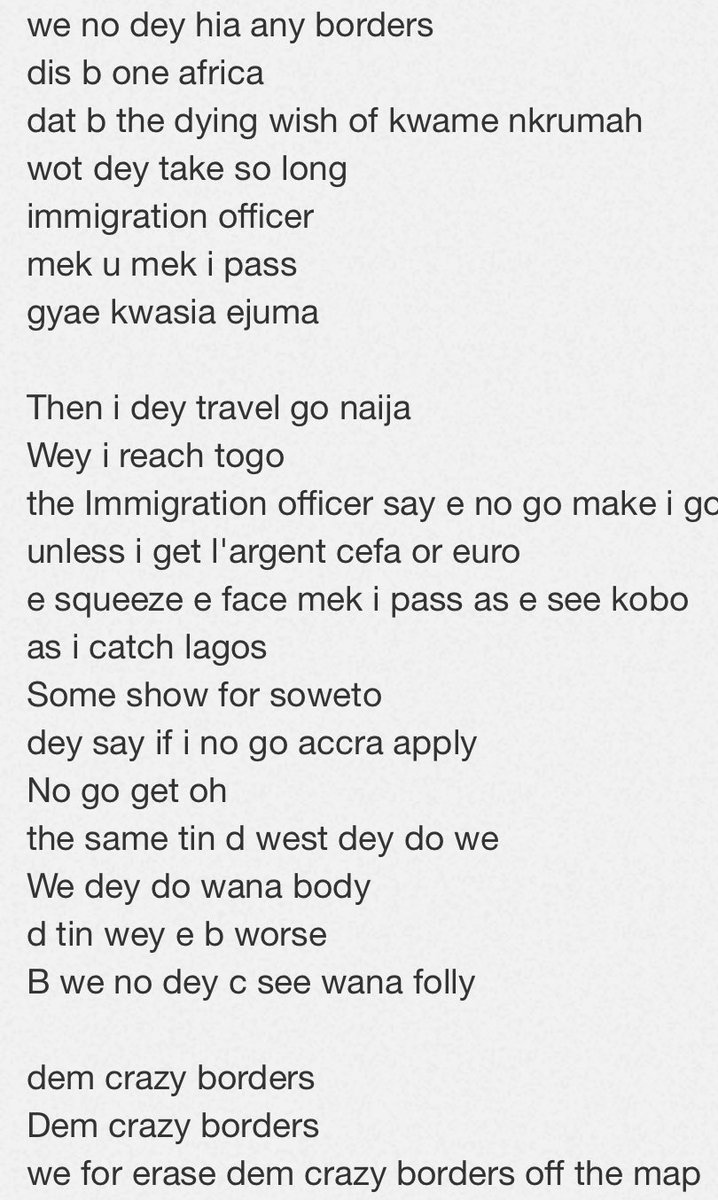 wanlov's tweet photo. Trk 15 "No Borders ft @ShoMadjozi " is about visa frustrations within Africa ๐โ๏ธ#OrangeCard #FruitopianRaps ๐๐ค
https://t.co/TrREsPtY1t https://t.co/GA0pridTY6