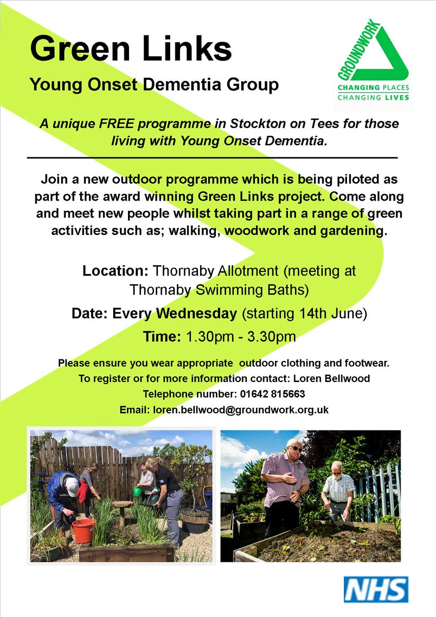 Launching tomorrow!!! Our Young Onset Dementia Group! Call Loren Bellwood on 01642 815663 to sign up and come along and join us :) @GWKNE