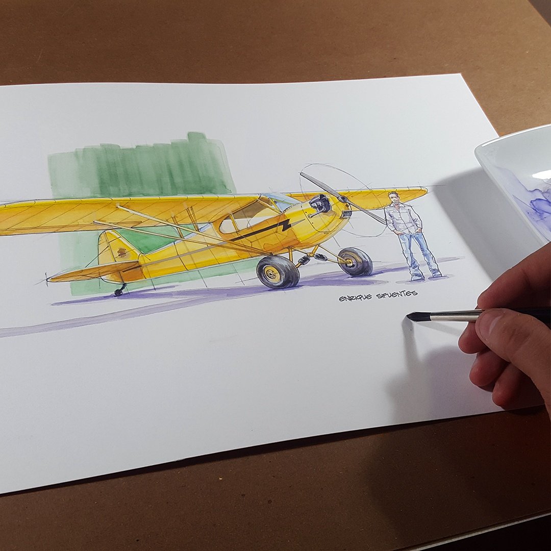 kikesif's tweet photo. J3 cub big wheels &amp; bushpilot. #sketcheveryday #sketch #j3 #piperj3cub #piperj3 #bushpilot #art #avgeek #airplane #fun @kikesif https://t.co/cT9yOpuILT