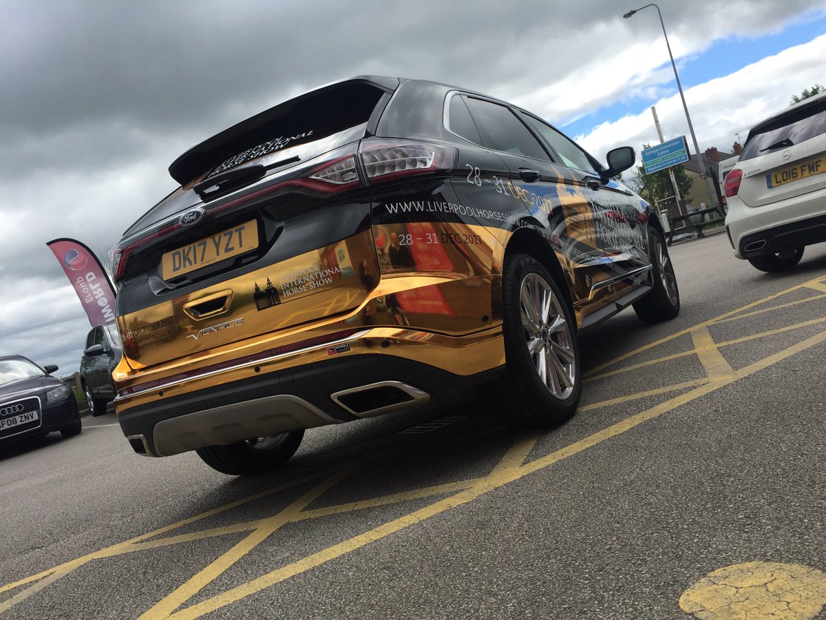 SignworldGroup's tweet image. Our latest vehicle wrap is now finished. We're loving the polished gold effect on this one! Let us know what you think! #gold #fordedge