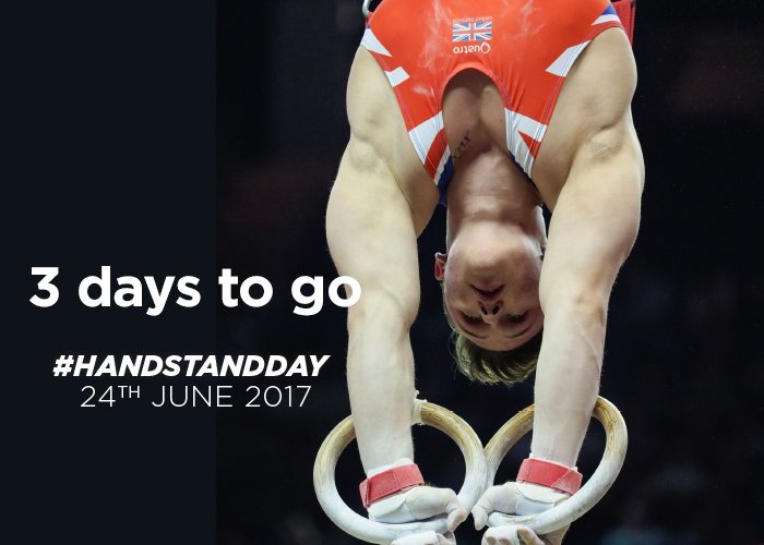 #3daystogo! Get your #HandstandDay pictures ready to tweet on Saturday!