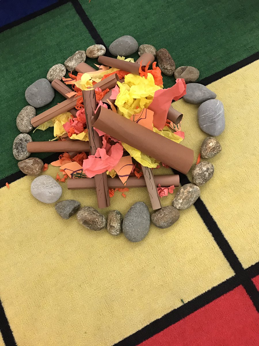 Our classroom campfire for "camping day". #firstgraderoars