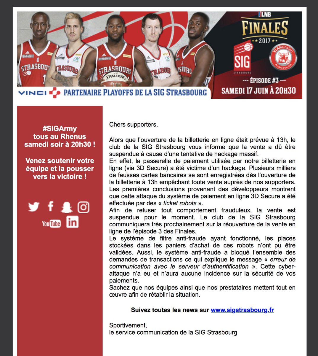 sergelotz's tweet image. Une #cyber-attaque a Strasbourg !!  Et mes places alors ? ;-) #Hackage #3Dsecure #Strasbourg #SIG