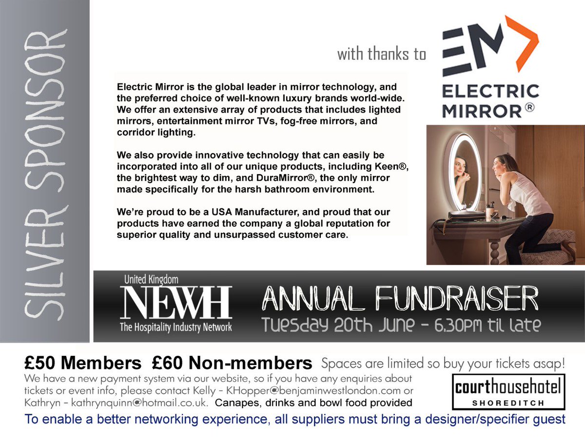 NEWHuk's tweet photo. Thank you to @ElectricMirror ,one of our silver sponsors for our Fundraiser next Tuesday20th June - we very much appreciate your support! https://t.co/rjeEdgKnze