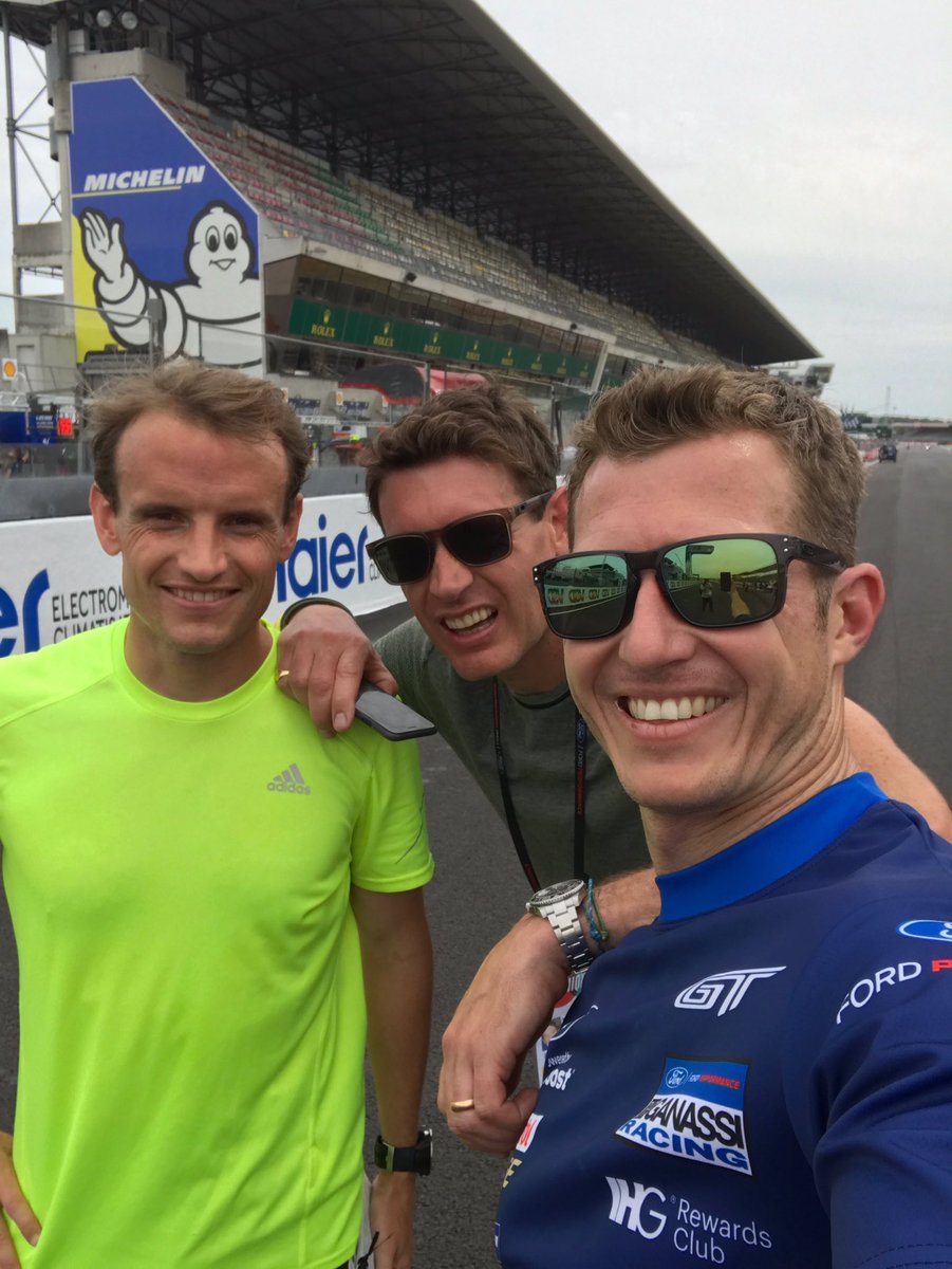 AntonioGarcia_3's tweet photo. Nice and "easy" full LM lap with @RWestbrook1 & @Ryan_Briscoe. I'm not sure RW liked it that much 🏃🏽#LM24 #FunLap https://t.co/nWY64GO283