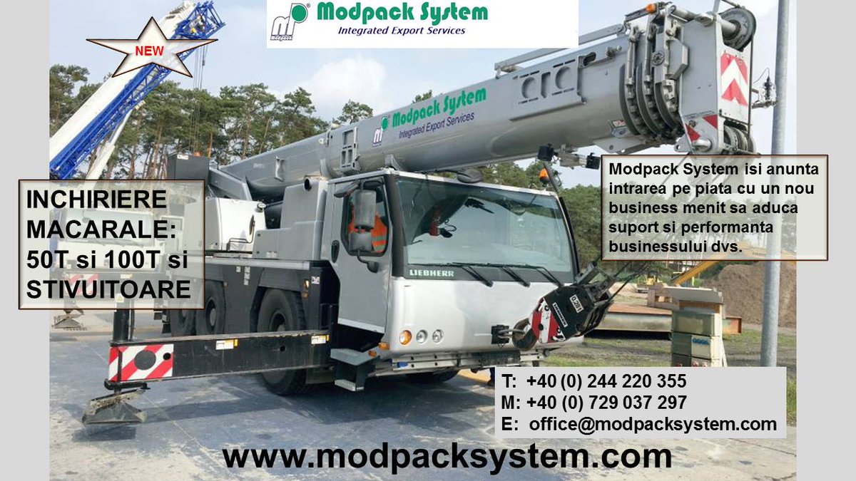 ModpackSystem's tweet image. Modpack System isi anunta un nou serviciu in Romania , INCHIRIERI MACARALE     50 To - 100 To  si STIVUITOARE  3To - 5To - 8To