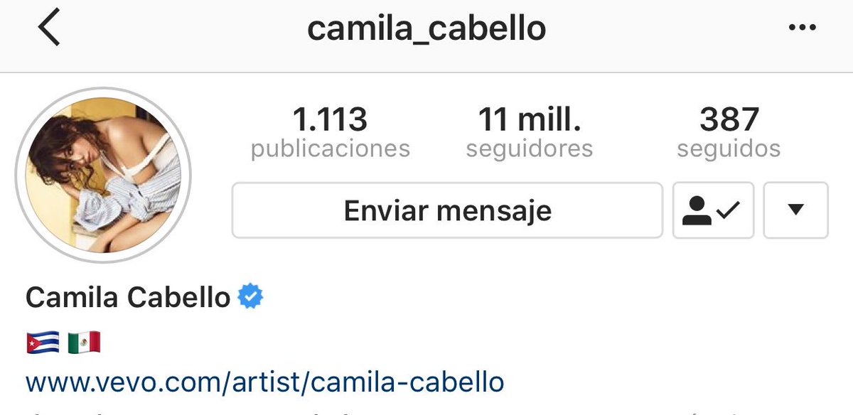 CCabelloChi's tweet photo. La reina ya llego a los 11M de seguidores en IG 💃🏻👑 @Camila_Cabello felicidades 🎉 https://t.co/7DIxVHtVmq