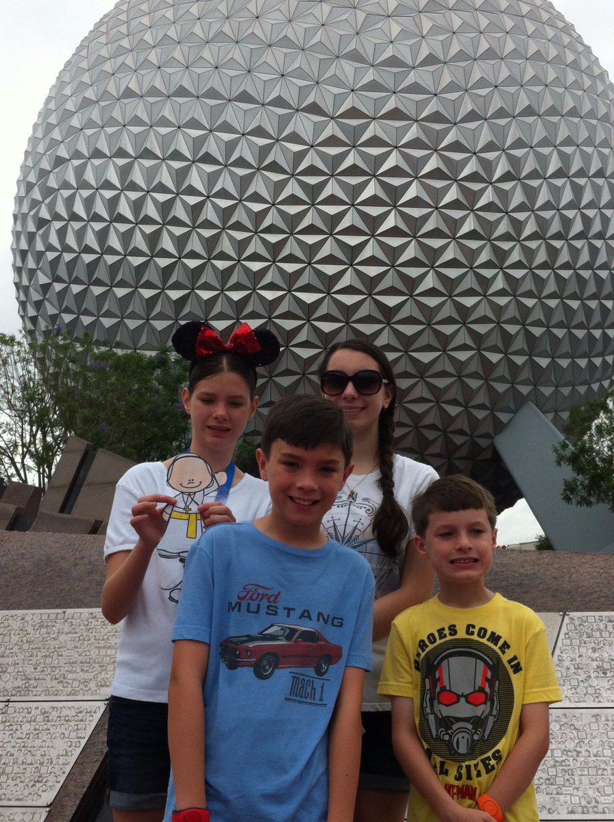 SPXSchool's tweet photo. The Stanley family took #PaperPius to Epcot!  Where will he travel next? https://t.co/sVFMdZwkj5