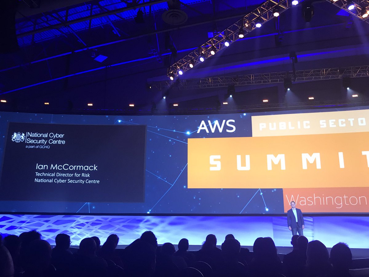 AWS_Gov's tweet photo. Ian McCormack, Technical Director for Risk, @ncsc takes the stage at #AWSPSSummit https://t.co/iGmMuZwXFV