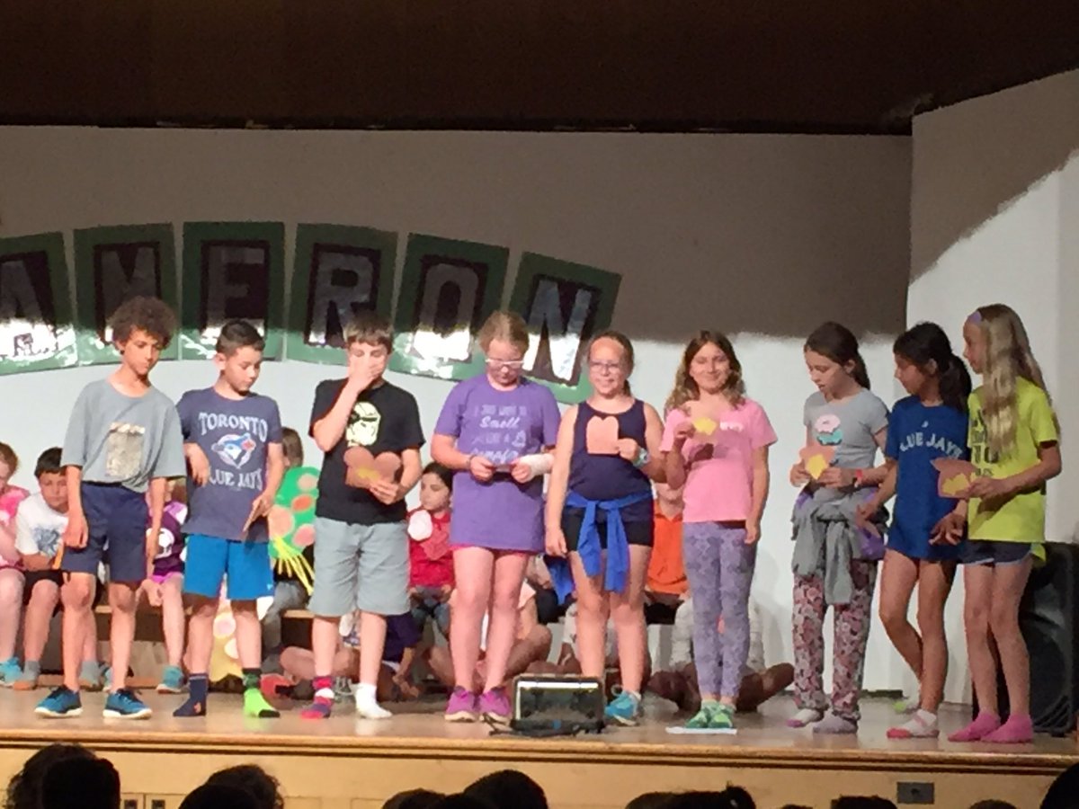 CameronStPS's tweet photo. A rainy day is a perfect chance to see a sneak peek of Camp Cameron! #juniorperformance #talentedstudents @SCDSB_Schools https://t.co/Ujao0vXoyK