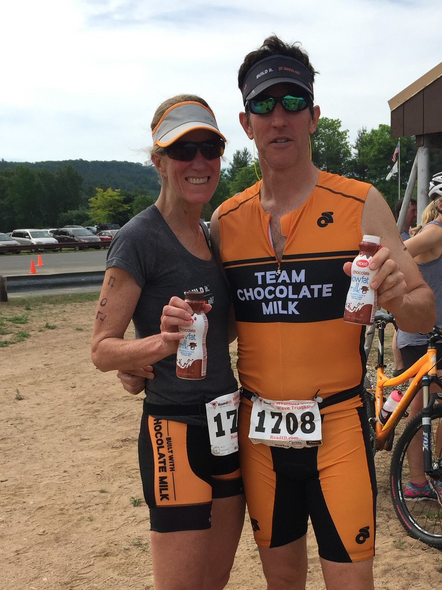 jkadisonPEP's tweet photo. Second Triathlon post ACL surgery, and so thankful to see @hphood Chocolate Milk at the finish line! #BuildIt #Recovery https://t.co/gZpdvuJjnw