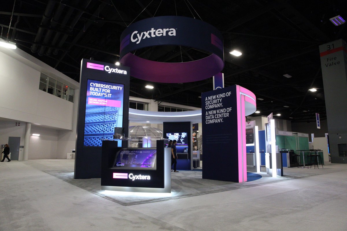 70kft's tweet photo. Enjoying @eMergeAmericas and this amazing exhibit space we worked on for the new datacenter and security juggernaut, @cyxtera. #EA17 https://t.co/iPCdAwsGYe