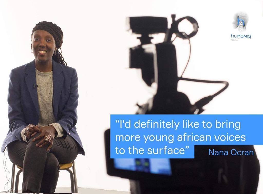 Humaniq's tweet photo. "I definitely like to bring more young African voice to the surface" Interview with Nana Ocran live now! #humaniq #impactinvesting #Microfi… https://t.co/ZprNcY8UQy