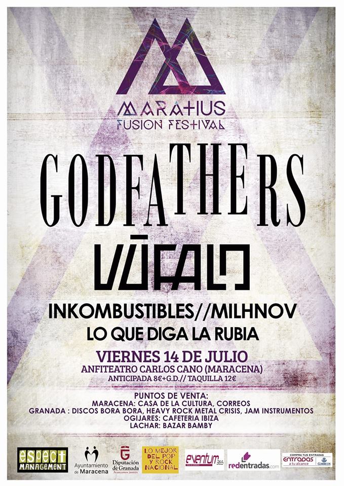 Un mes y un día para el #MaratiusFusiónFestival 14 de #Julio en #Maracena #Granada <a href="/vufalobanda/">Vúfalo</a> <a href="/godfathers/">The Godfathers</a> entradas 8 € <a href="/DiscosBoraBora/">DiscosBoraBora</a>