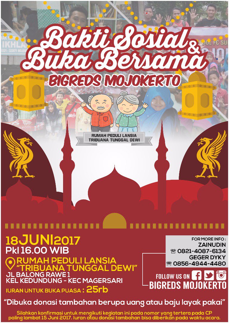 Yuk, ikut menyalurkan dana OGOT dengan Bakti Sosial sekaligus Buka Bersama. mnrima sumbangan donasi uang/baju bekas. Ayo ramekno gaes! KGMD