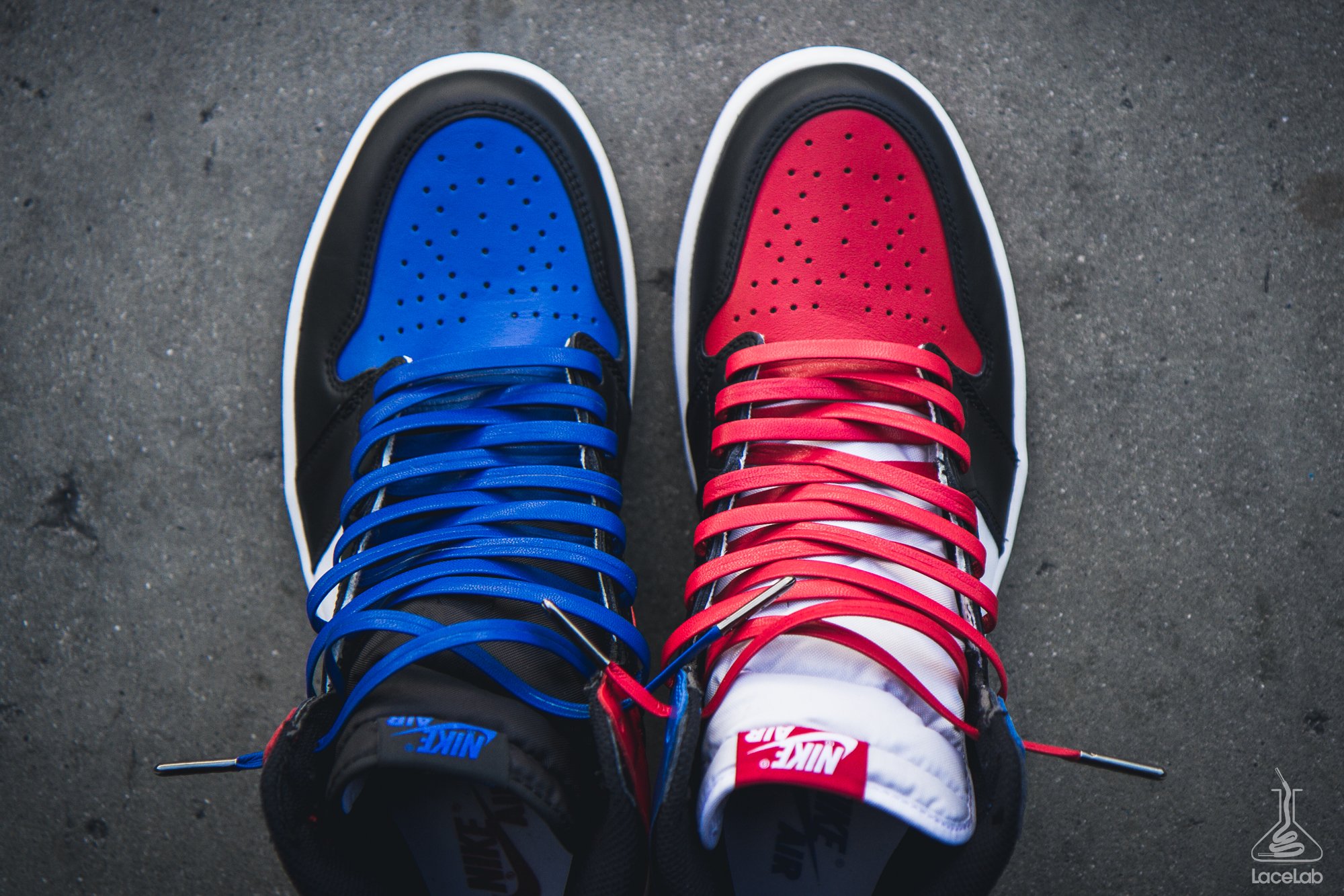 Lace Lab X Jordan 1 Top 3 swapped with our Royal Blue and Red Luxury Leather Laces. Grab a pair of Leather Laces here https t VW1xrwiSzV https t XfcLKSUjJx X